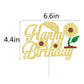1 Pack Happy Birthday Cake Topper Glitter Sunflower Cake Pick Baby Shower,Sunflower Theme Party Decoration, Kids Boy Girl Birthd