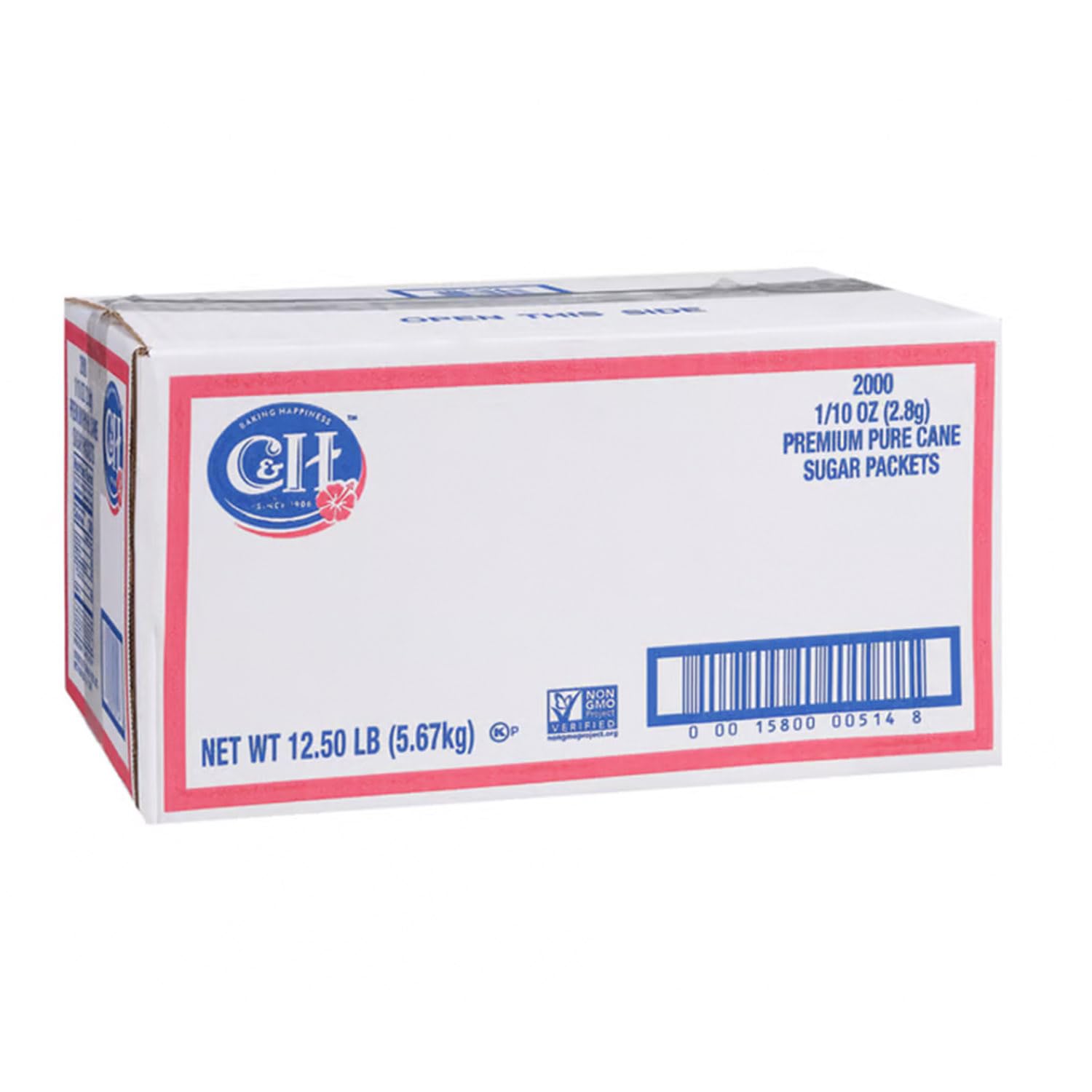 C&H Sugar Packets, 0.1 Ounce, Pack of 2000, Ideal for Home and Office Use