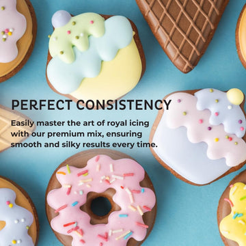 Chefmaster Premium Royal Icing Mix, Decorating Cookies, Making Cake Decorations, Extra Smooth & Versatile, Just Add Water, Non-G