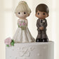 Precious Moments Perfect Couple Bride, Blonde Hair With Light Skin Tone Bisque Porcelain Wedding Figurine & Cake Topper, 172061,