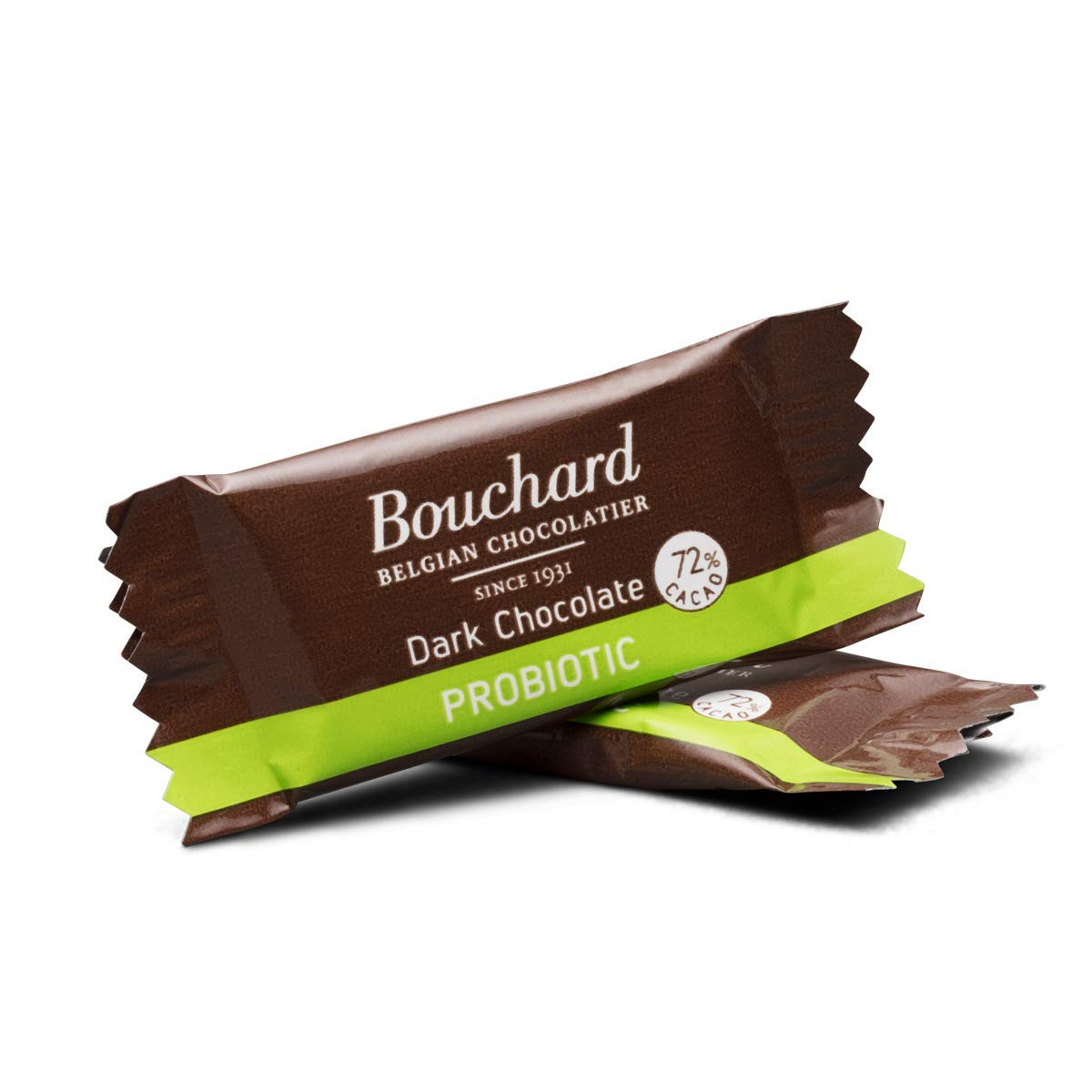 Bouchard Probiotic Dark Belgian Chocolate (72% Cacao) | Individually Wrapped in Resealable Bag | No Soy, No Vanilla, No Nonsense