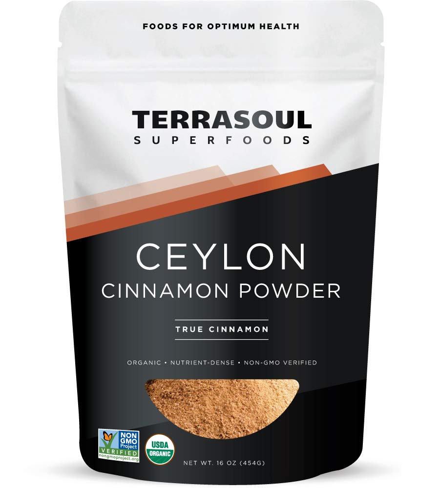 Terrasoul Superfoods Organic Ceylon Cinnamon Powder, 16 Oz, Premium Quality, Lab-Tested for Authenticity