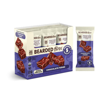 Bearded Brothers Organic Vegan Protein Energy Bars, Chocolate Fudge, Gluten Free, Paleo, 10 Pack