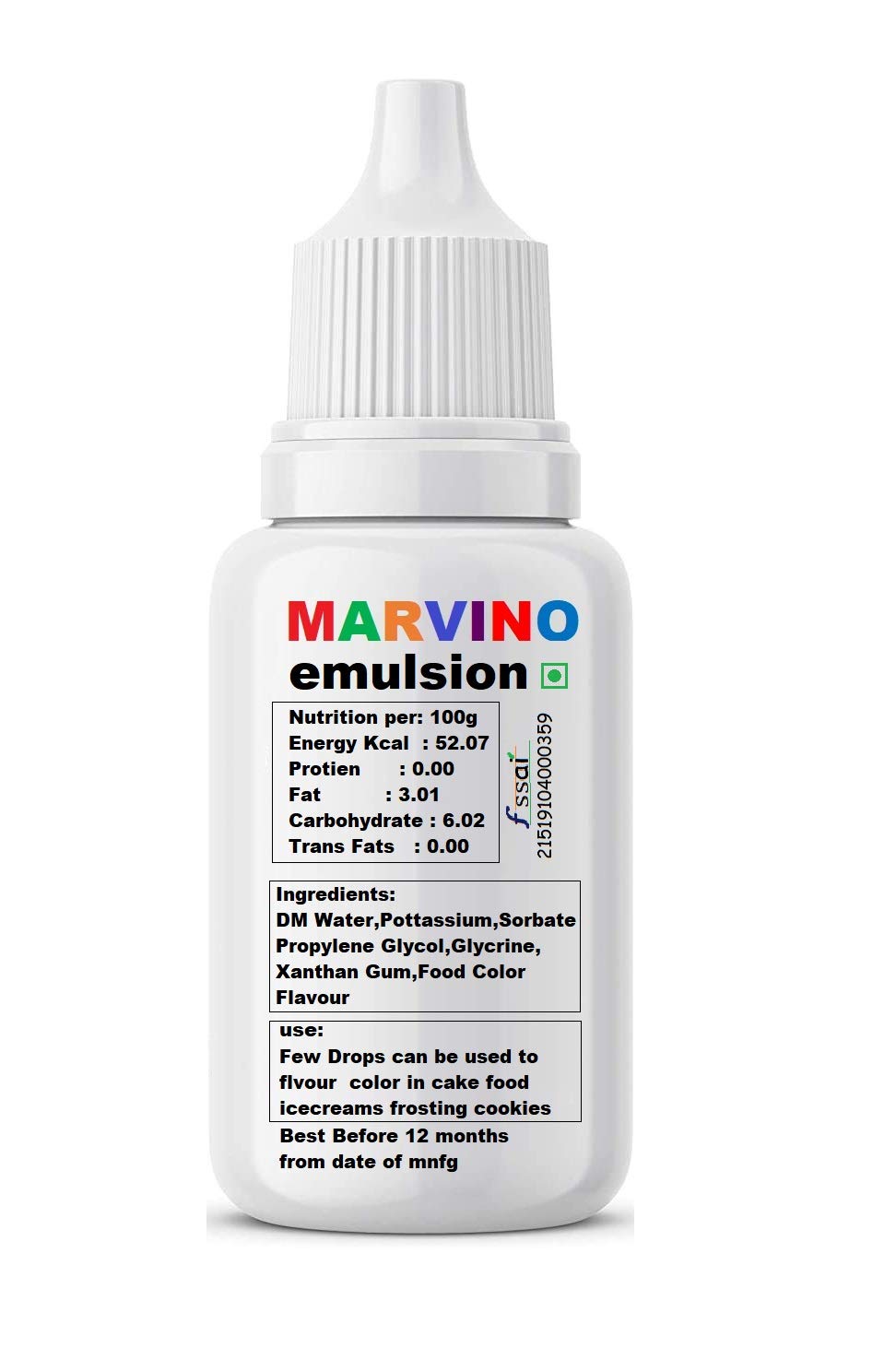Marvino Emulsion Flavored Color For Cakes Icecreams Pastries (Strawberry)