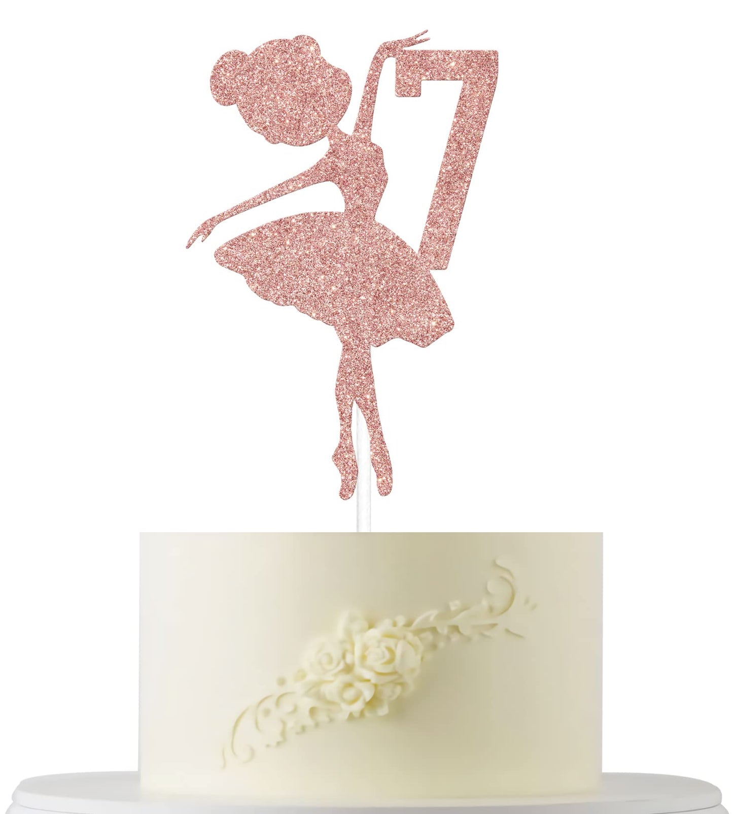 Ballerina 7Th Birthday Cake Topper, Ballerina One Cake Topper, 7Th Birthday Cake Topper, Ballerina Birthday Cake Decorations, Pr