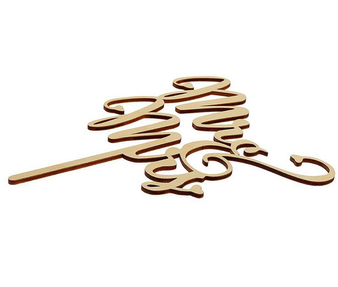 Mr And Mrs Cake Toppers, Kootips Wooden Wedding Cake Topper Party Cake Decoration (Mr And Mrs Cake Topper A)