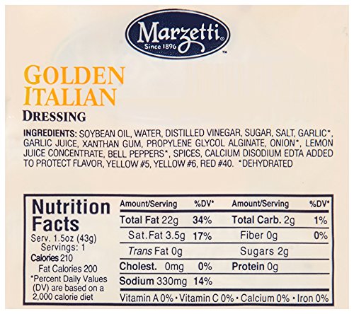 Marzetti Italian Dressing, Golden, 1.5 Ounce (Pack of 60)