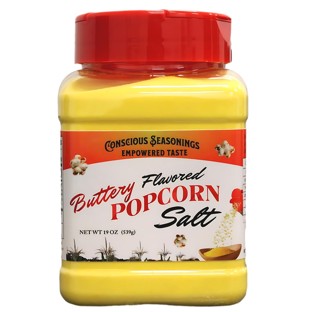 CONSCIOUS SEASONINGS Butter Flavored Popcorn Salt - Gluten-Free, Non-GMO - 19oz Seasoning for Movie Theater Taste