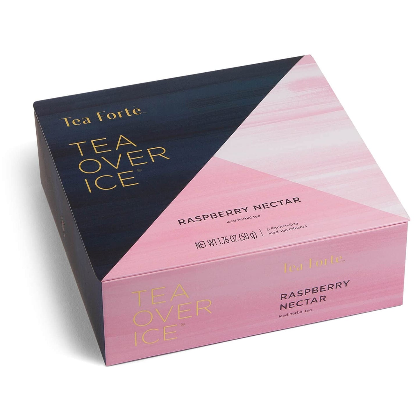 Tea Forte Iced Tea Over Ice Raspberry Nectar, 5 Count Handcrafted Pyramid Infuser Tea Bags, Each Steeps 24 oz.