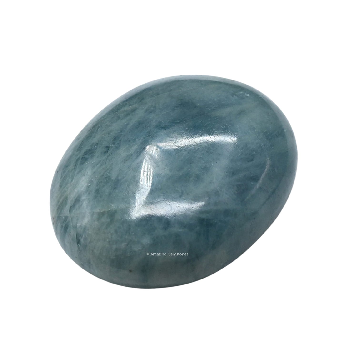Aquamarine Palm Stone - Massage Worry Stone For Natural Body Chakra Balancing, Reiki Healing And Crystal Grid