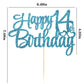 Blue Flash 14Th Birthday Cake Topper