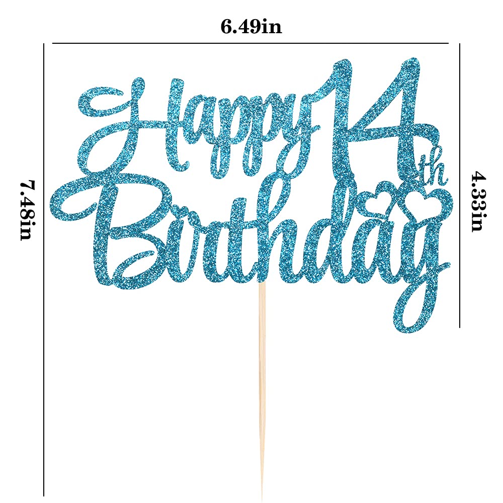 Blue Flash 14Th Birthday Cake Topper