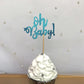 30-Pack Glitter Baby Shower Cupcake Toppers Cake Topper, Blue Oh Baby Onesie Bottle Foot Print Nipple Cupcake Toppers Cake Toppe