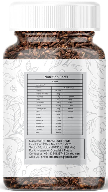 AYURVEDASHREE Whole Cloves (Laung) 100GM - All Natural, Non-GMO, Vegan, Great for Food, Tea, Pomander Balls, and Potpourri
