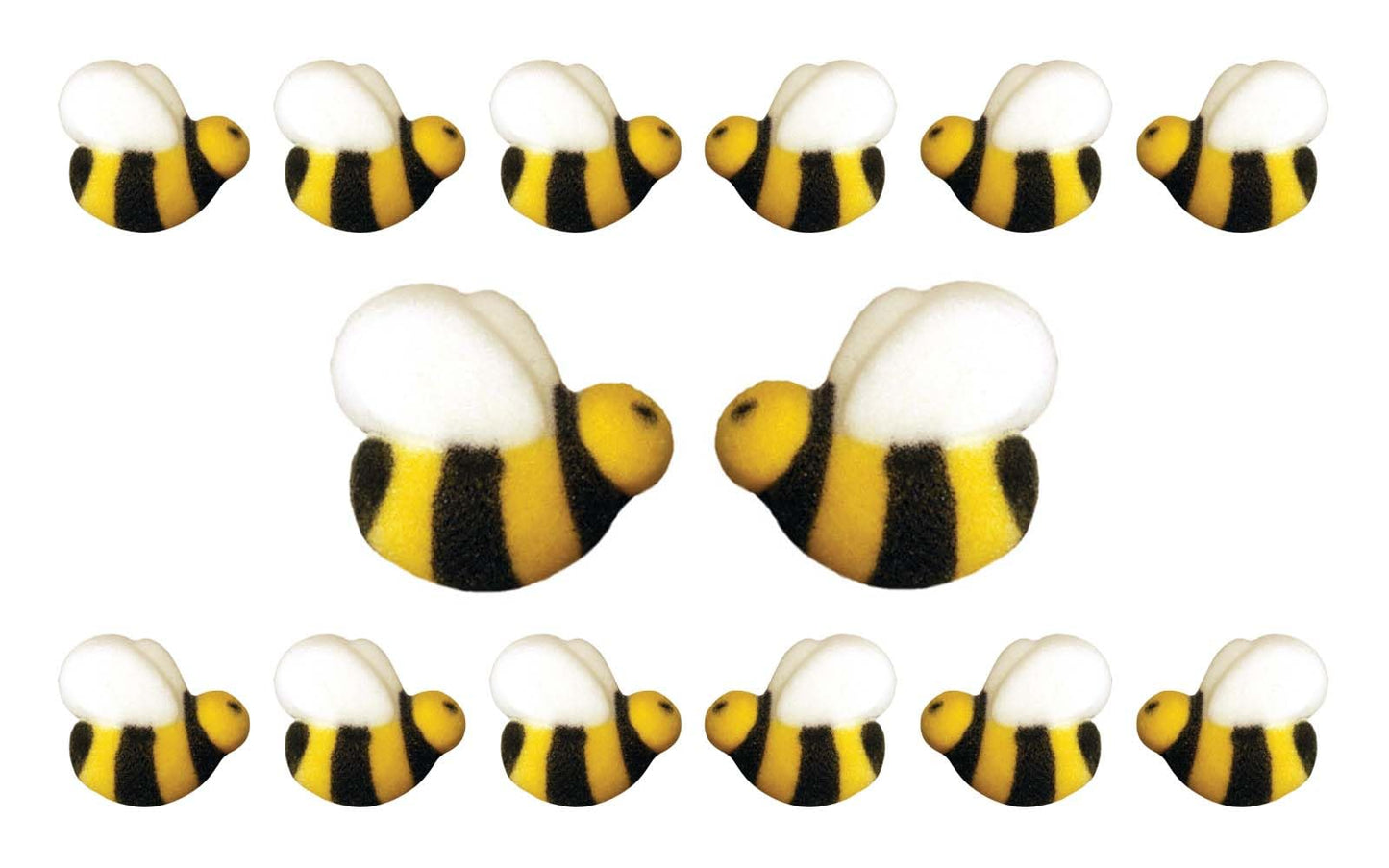 Bees Cake Decorations- Bumble Bee Shaped Edible Hard Sugar Decorations, 12 Pcs By R.U.S. Candy Company