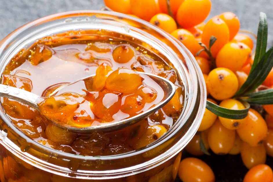 Sea Buckthorn Preserves With Sugar ''Jam Empire'' 19.4Oz/550G Organic Imported Non-Gmo Jam Spread Oblepiha