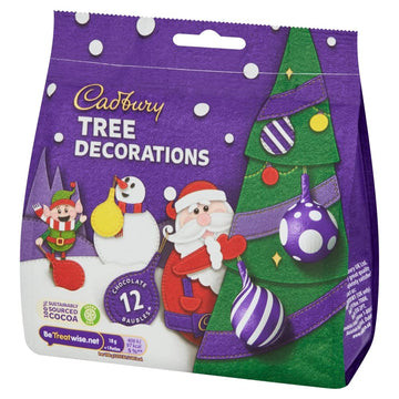 Cadbury Milk Chocolate Christmas Tree Decorations, 72G (Pack Of 6)