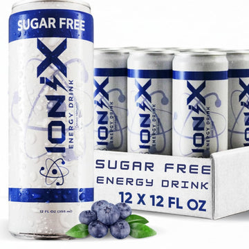 Zero Sugar Energy Drink - Ionix Nootropic Drink To Boost Focus And Mood With L-Theanine  Natural Green Tea Energy Blend  Vitamins & Prebiotic For Gut Health - 12 Fl Oz Cans (Pack Of 12)