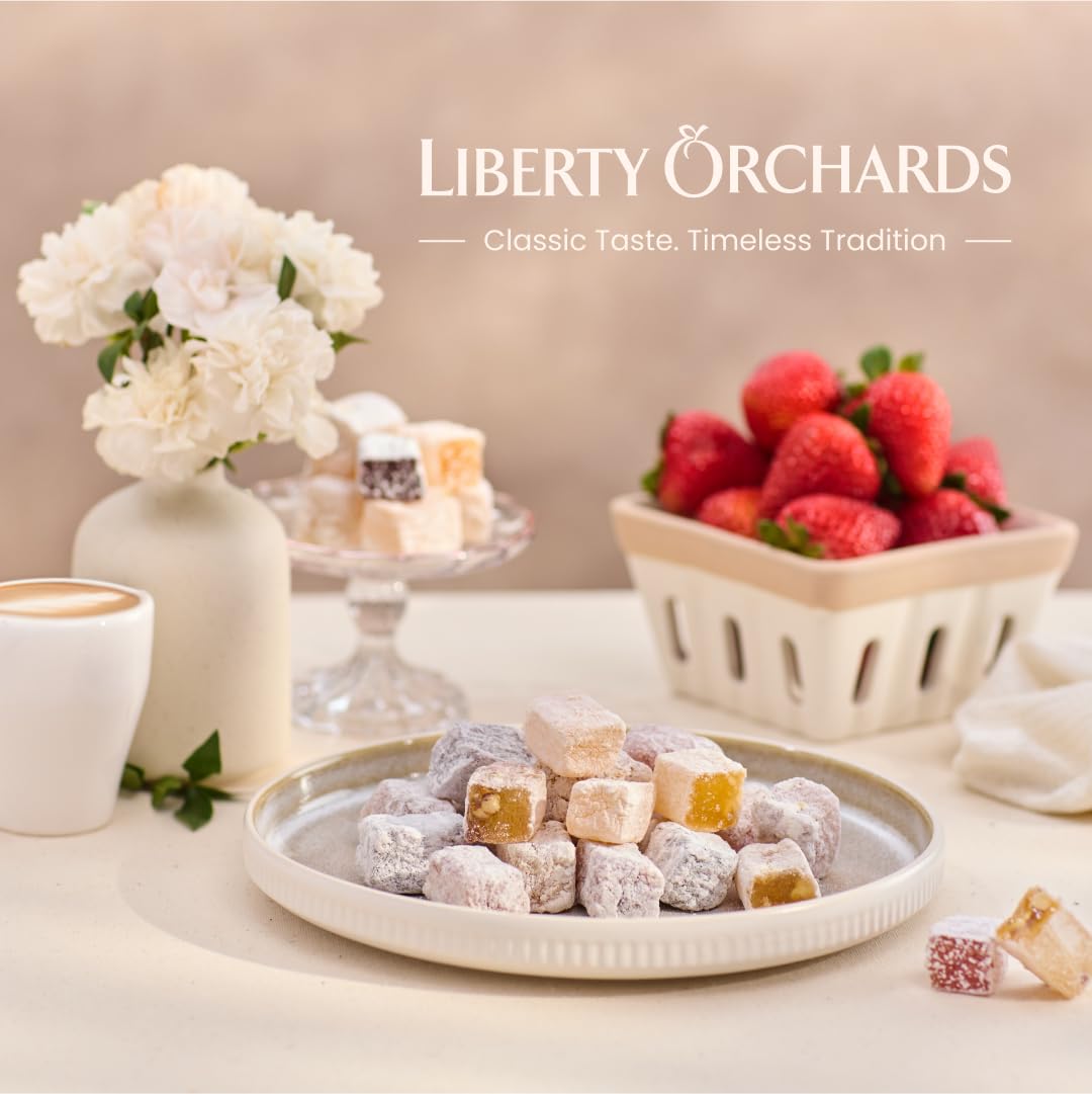 Liberty Orchards Turkish Delight - Premium Chewy Gourmet Vegan Candy 10 Oz.