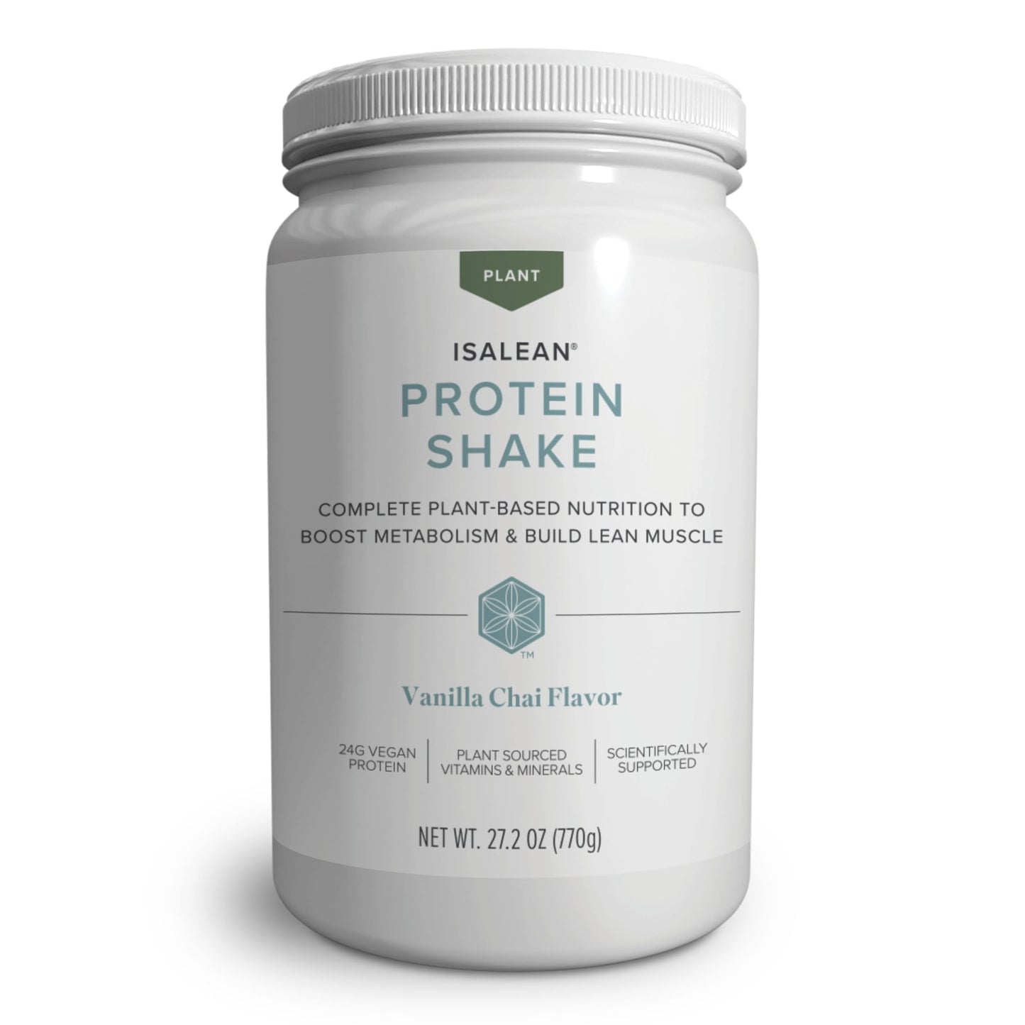 Isagenix Plant-Based IsaLean Protein Shake - Energy Powder with Whole-Food Sourced Vitamins - Supports Lean Muscle Growth & Healthy Metabolism - Gluten & Soy Free - Vanilla Chai  27.2 oz (14 Servings)