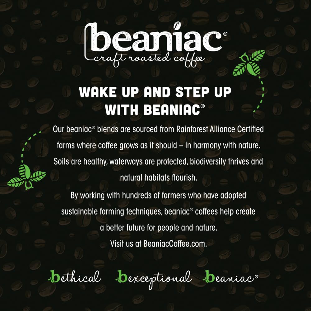 beaniac Flavor Freak Madagascar Vanilla  Flavored Light Roast  Single Serve Compostable K Cup Coffee Pods  Arabica Coffee with Natural Flavors  Keurig Brewer Compatible  30 Count