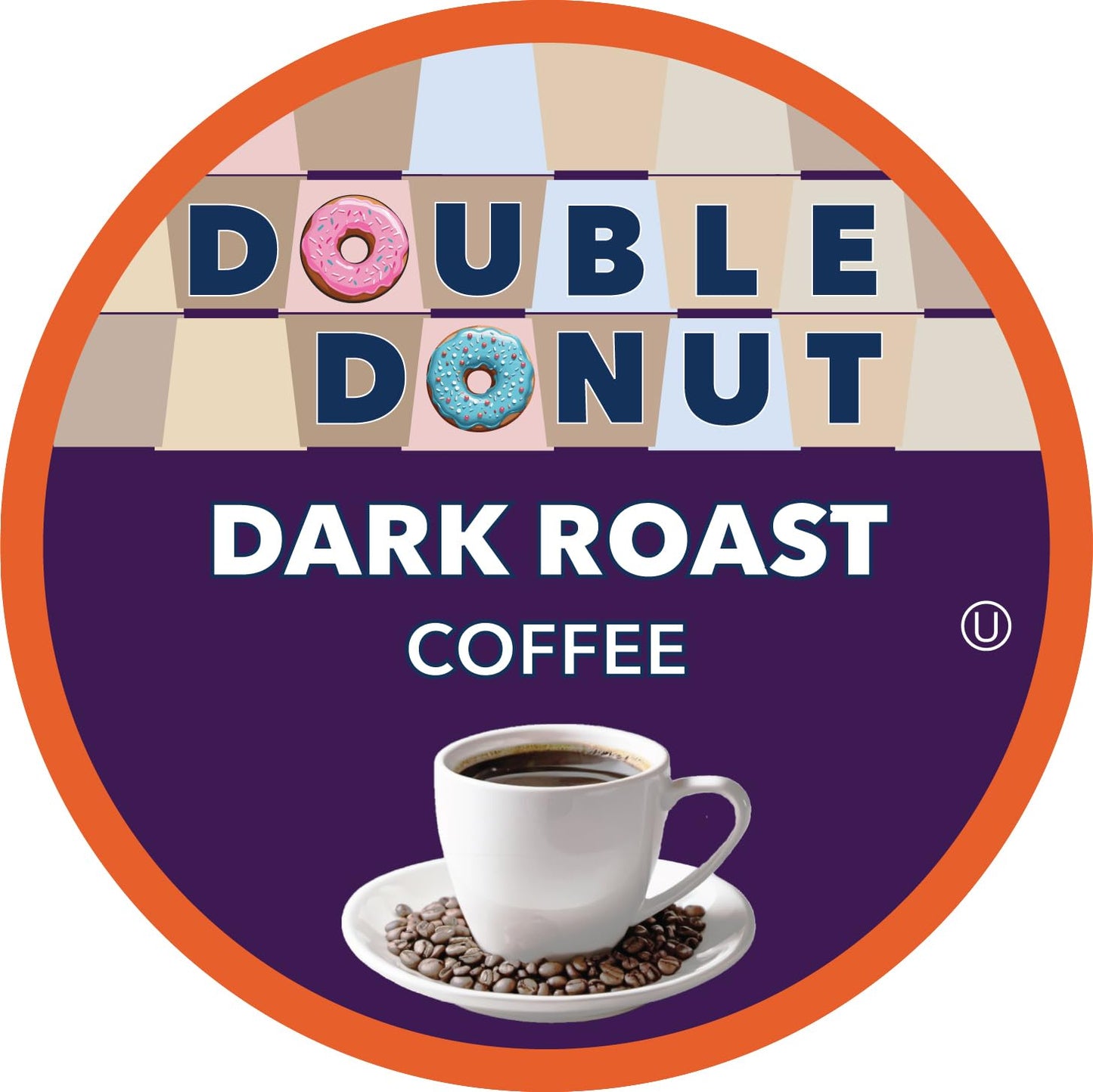 Double Donut Coffee Dark Roast Coffee Pods, Extra Bold Blend, 80 Count, Compatible with Keurig K Cups