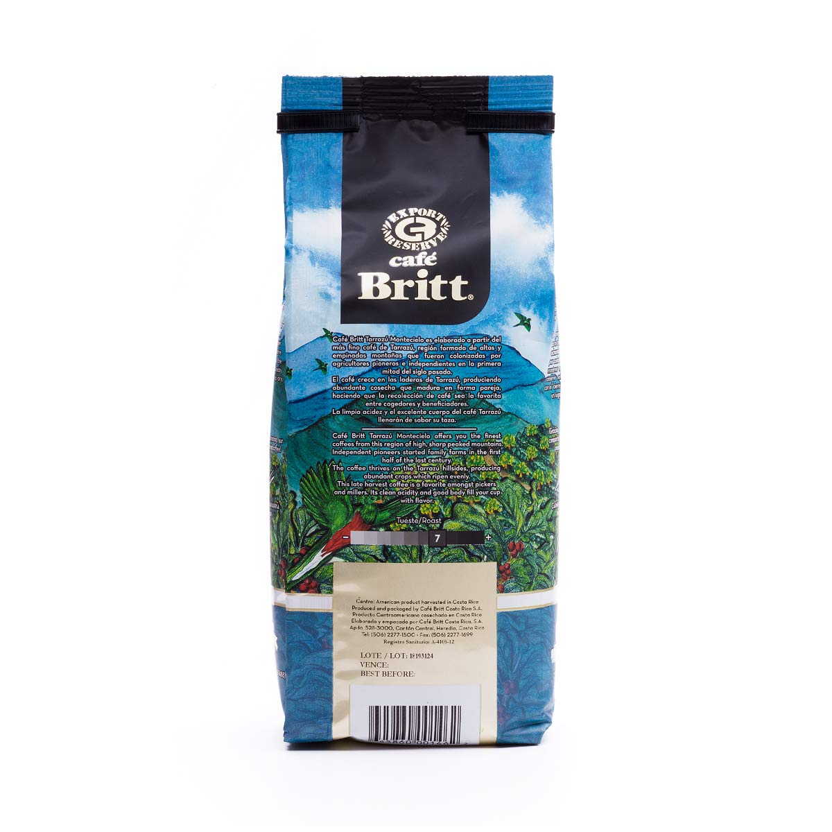 Café Britt® - Costa Rican Montecielo, Coffee From Tarrazu (12 Oz.) (3-Pack) - Whole Bean, Arabica Coffee, Kosher, Gluten Free, 100% Gourmet & Medium Dark Roast
