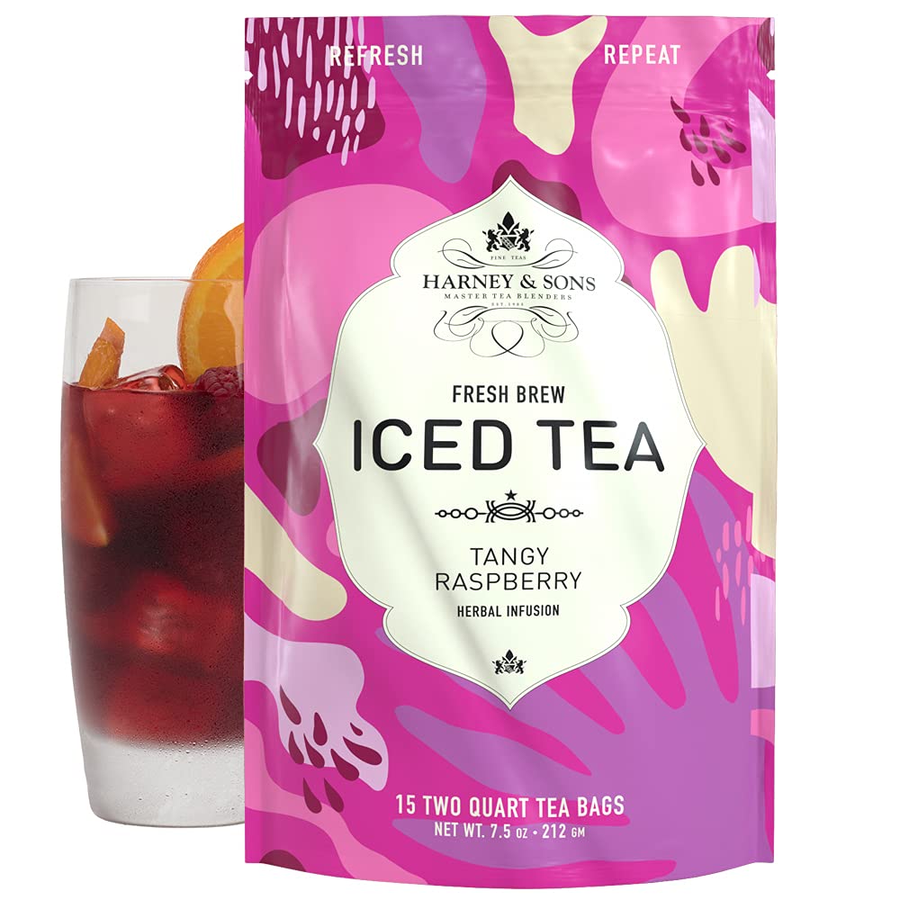 Harney & Sons Tangy Raspberry Iced Tea  Fresh Brew  Brews up to 30 Quarts  15 Count