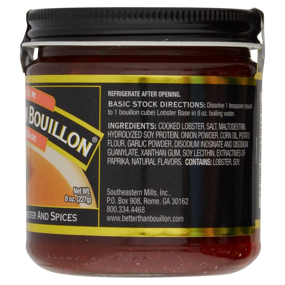 Better Than Bouillon Lobster Base, 8-Ounce Jar (Pack of 2), Makes 9.5 Quarts of Broth, 38 Servings, Made with Cooked Lobster