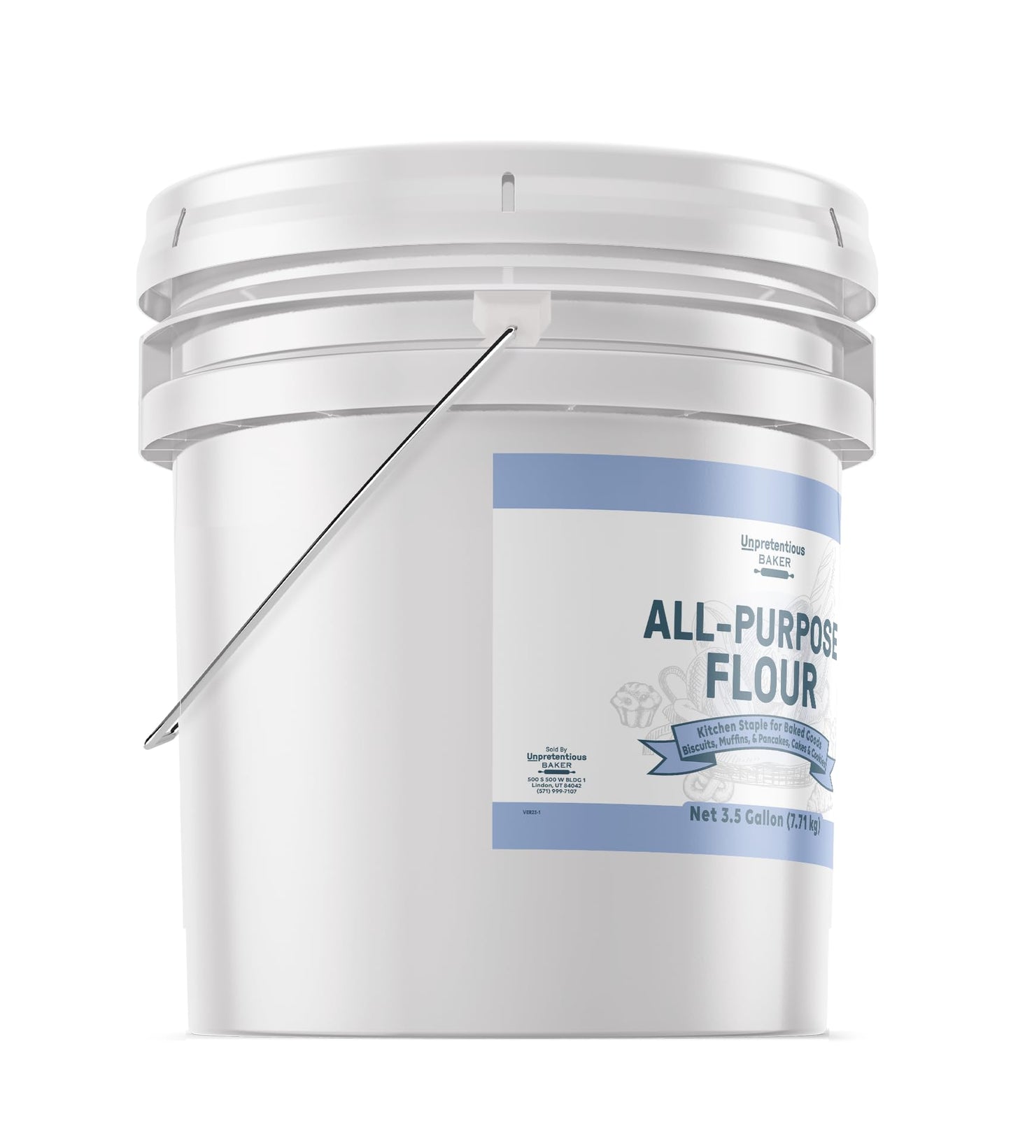 Unpretentious All Purpose Flour, 3.5 Gallon Bucket, Versatile Kitchen Staple, Food Storage
