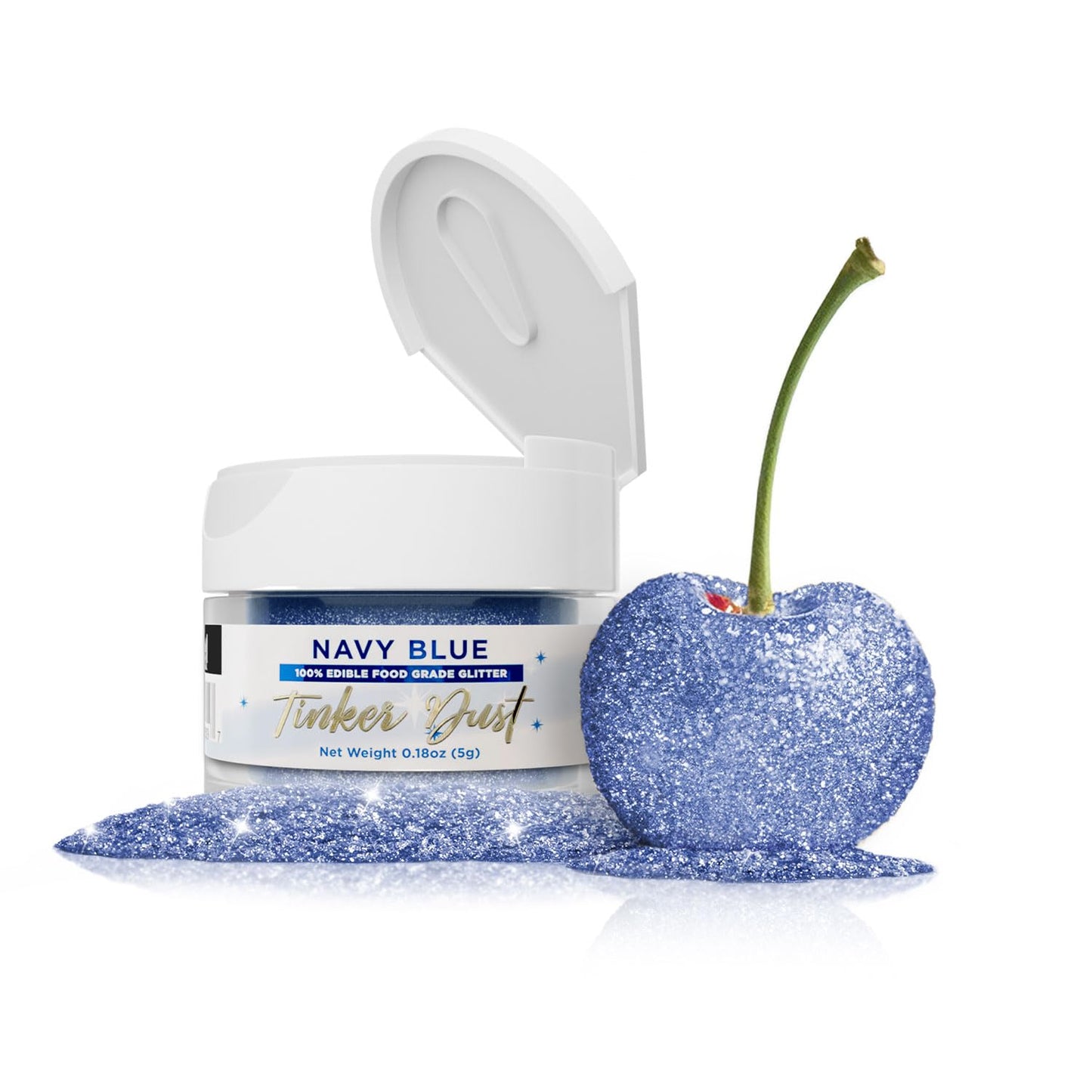 Bakell - Navy Blue Tinker Dust (5g, 1x Jar) Edible Glitter for Food, Desserts, and Beverages!