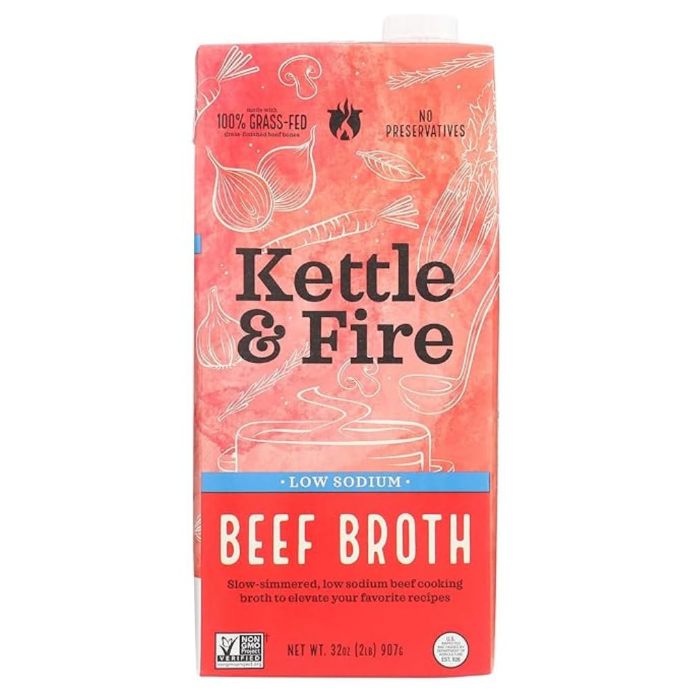 KETTLE & FIRE Low Sodium Beef Broth, 32 OZ