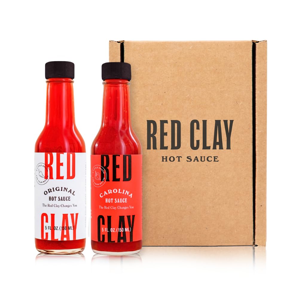 Red Clay Hot Sauce - Original & Carolina Hot Sauce Gift Box - Gluten Free, Keto Friendly - 2 Pack, 5oz