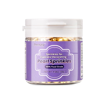 Dazzjoy Gold Pearl Rods Sprinkles, 130G/4.58Oz, Mix Size, Gold Sprinkles For Cupcake Decorating, Cupcake Toppers, Cake Decoratio