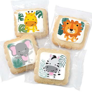 Safari Animal Cookies Theme Individually Wrapped Themed Party Favors Baby Shower 24 Pack Bulk For Birthday Party Zoo Jungle Suga