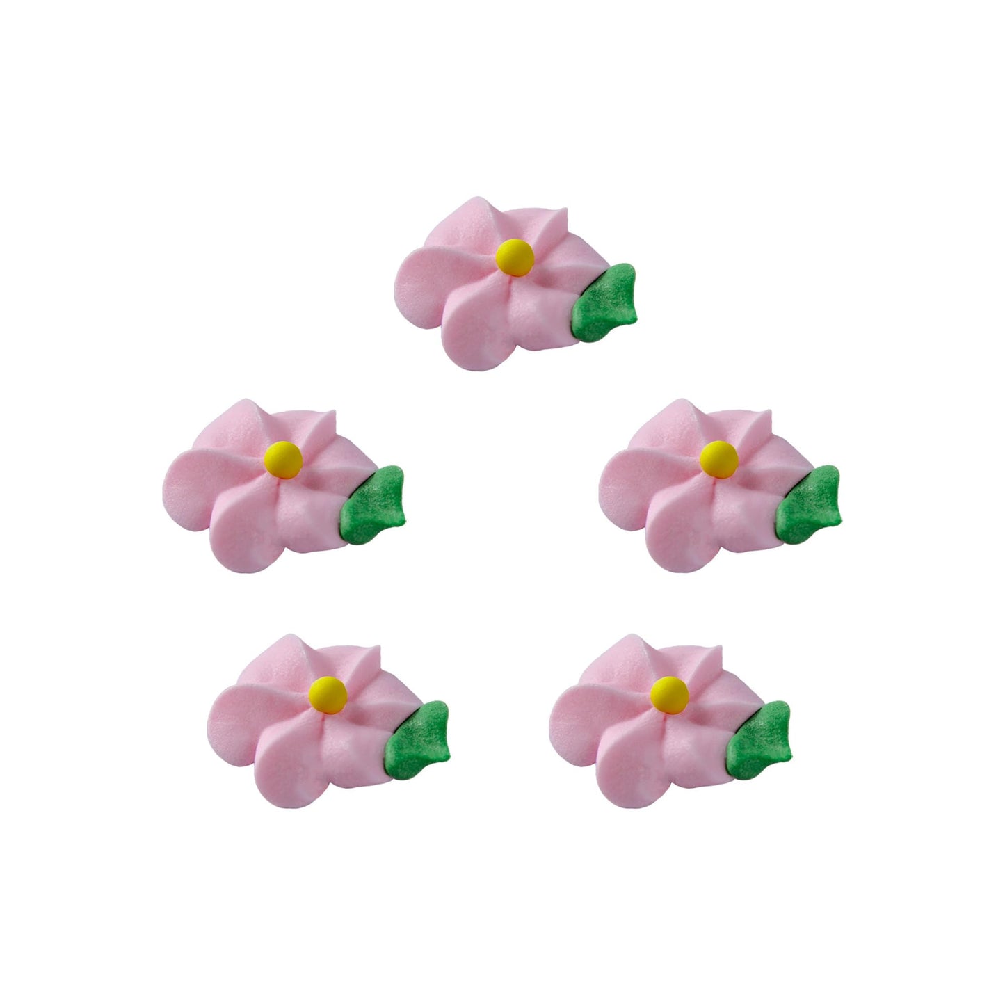 OCREME Royal Icing Sugar Flowers Set of 24 - 1/2 Inch Pink Edible Decorations for Cakes and Cupcakes