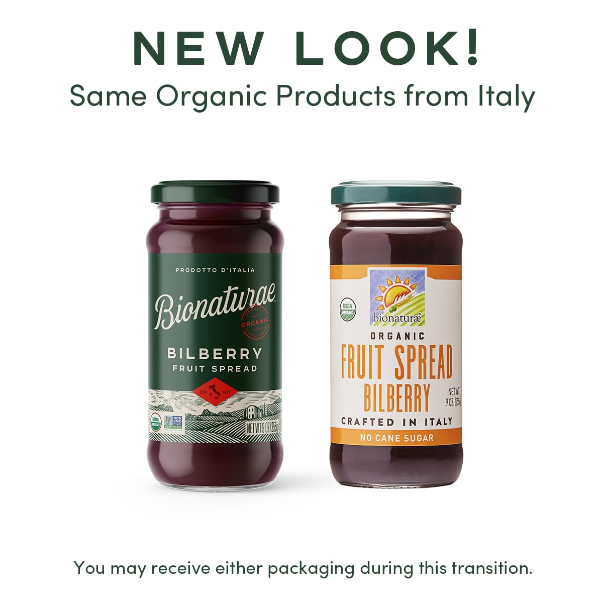 Bionaturae Organic Bilberry Fruit Spread - Jelly Organic, Non-Gmo, Usda Certified, No Sugar Added, No Preservatives, Organic Fru