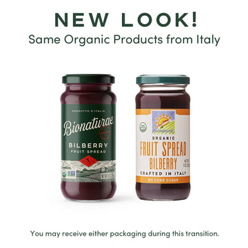 Bionaturae Organic Bilberry Fruit Spread - Jelly Organic, Non-Gmo, Usda Certified, No Sugar Added, No Preservatives, Organic Fru