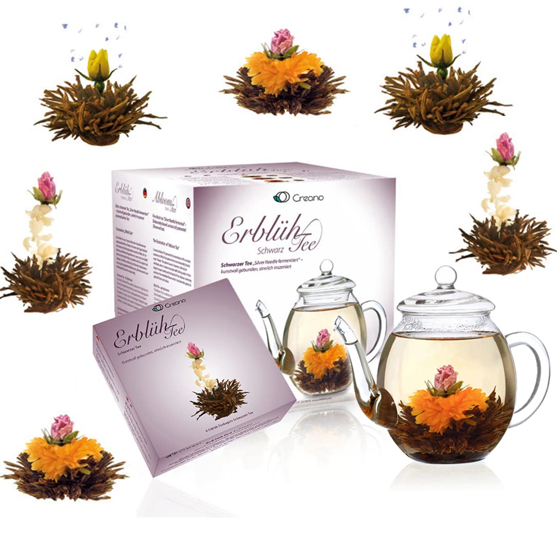 Creano 4004 Abloom Black Tea and Teapot Gift Set