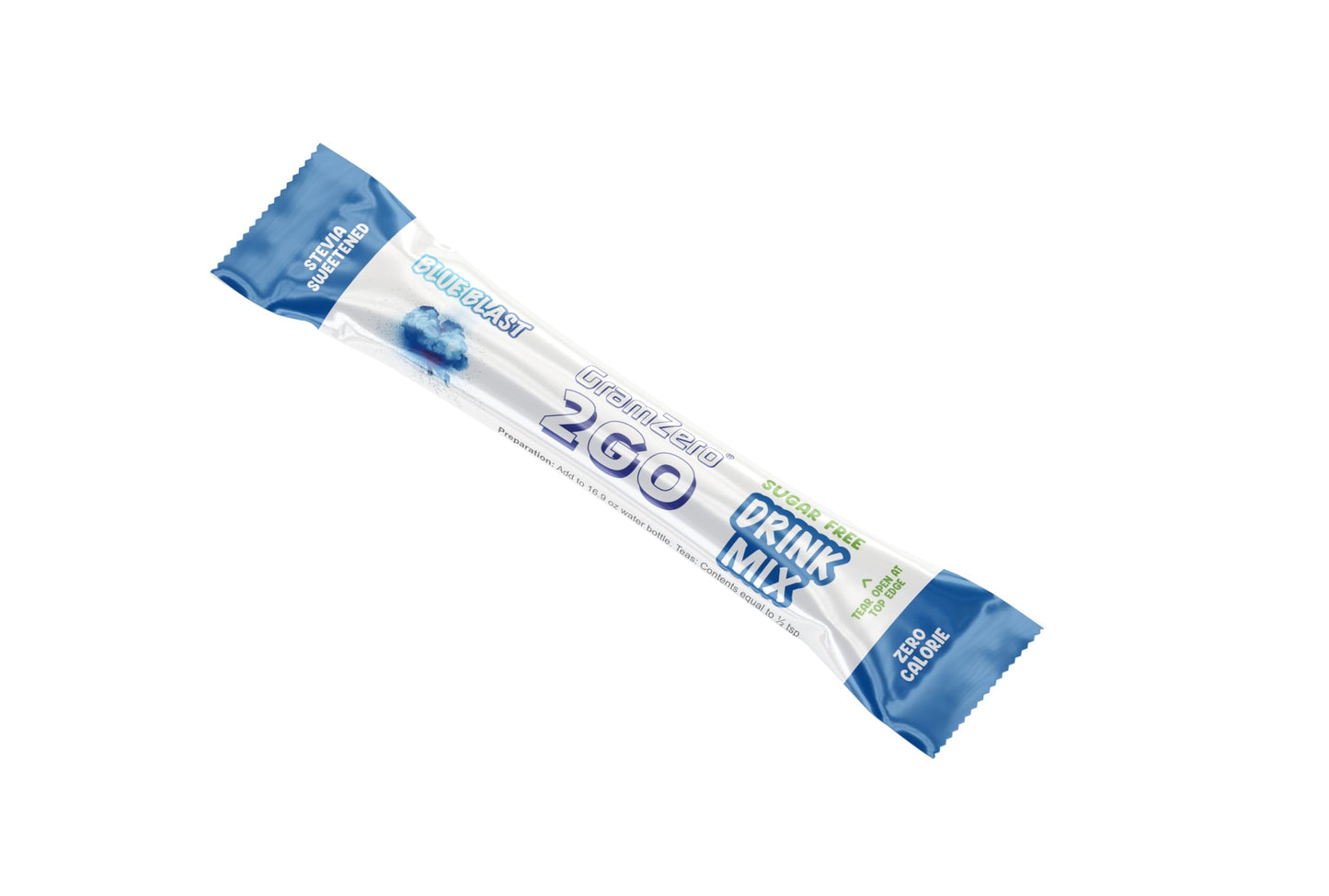 Gramzero 2Go Sticks - Blue Blast, Zero Calorie Sugar Free Drink Mix, Stevia Sweetened, Great For Nutrition Club Loaded Tea To Go