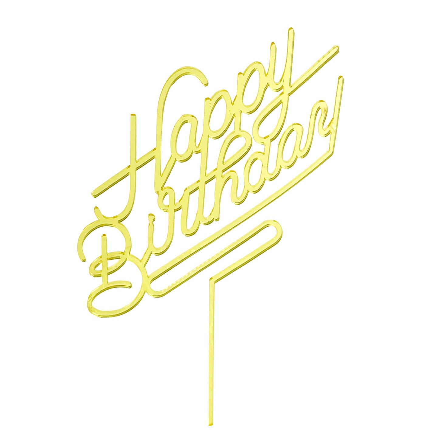Happy Birthday Cake Topper,Acrylic Cake Toppers,Birthday Party Decoration Supplie (Gold)