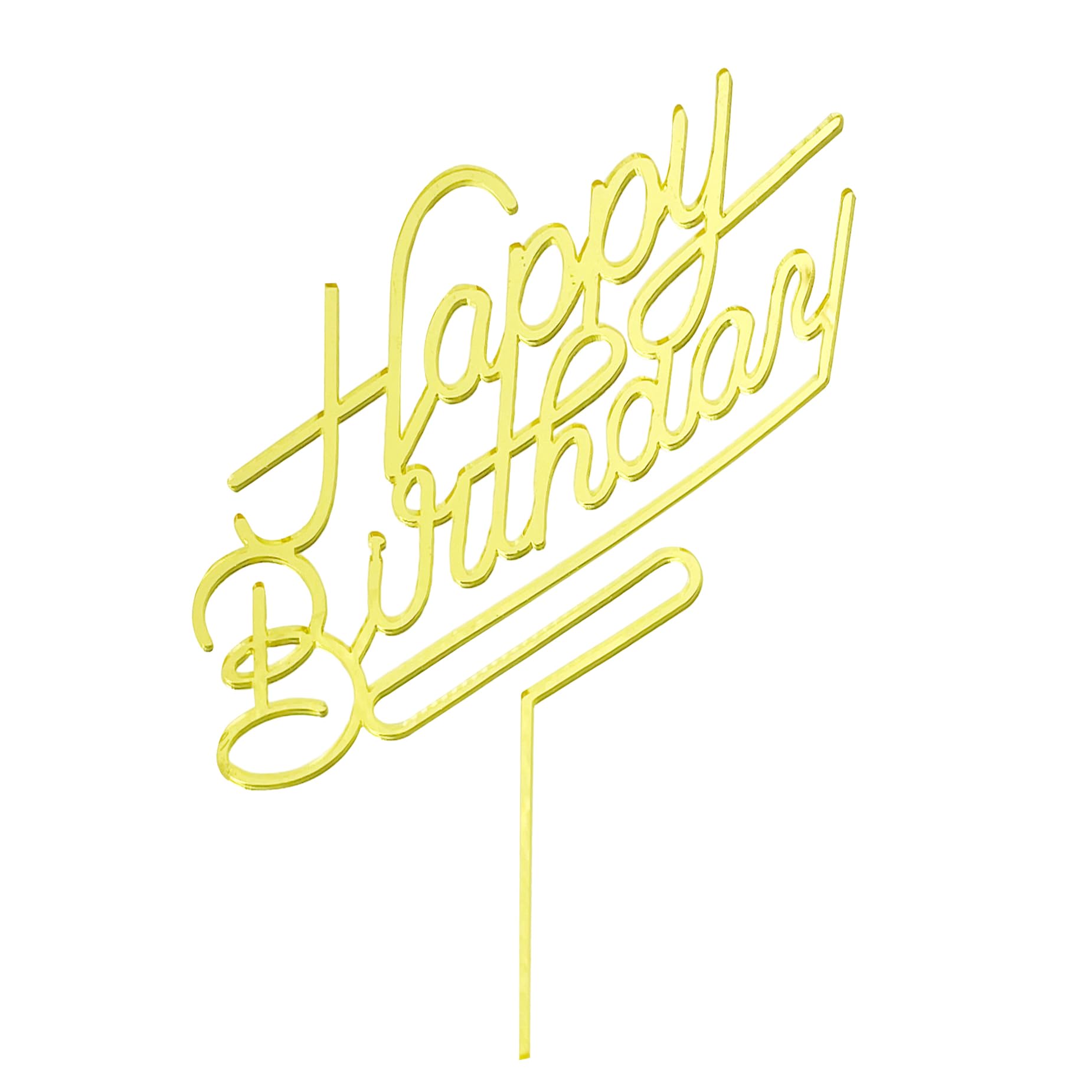 Happy Birthday Cake Topper,Acrylic Cake Toppers,Birthday Party Decoration Supplie (Gold)