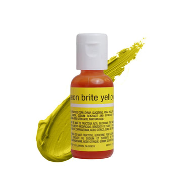 Chefmaster Neon Brite Yellow Food Coloring, 0.7 Fl Oz, Professional-Grade Dye for Icing and Fondant, Model 5260