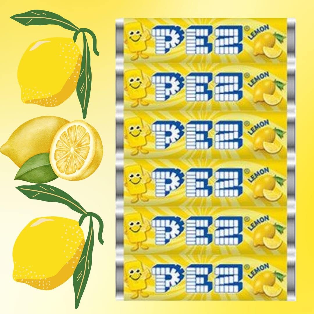 Page74 Pez Candy Dispenser Refill Rolls - 25 Count, Choose Your Favorite Flavor (Lemon)