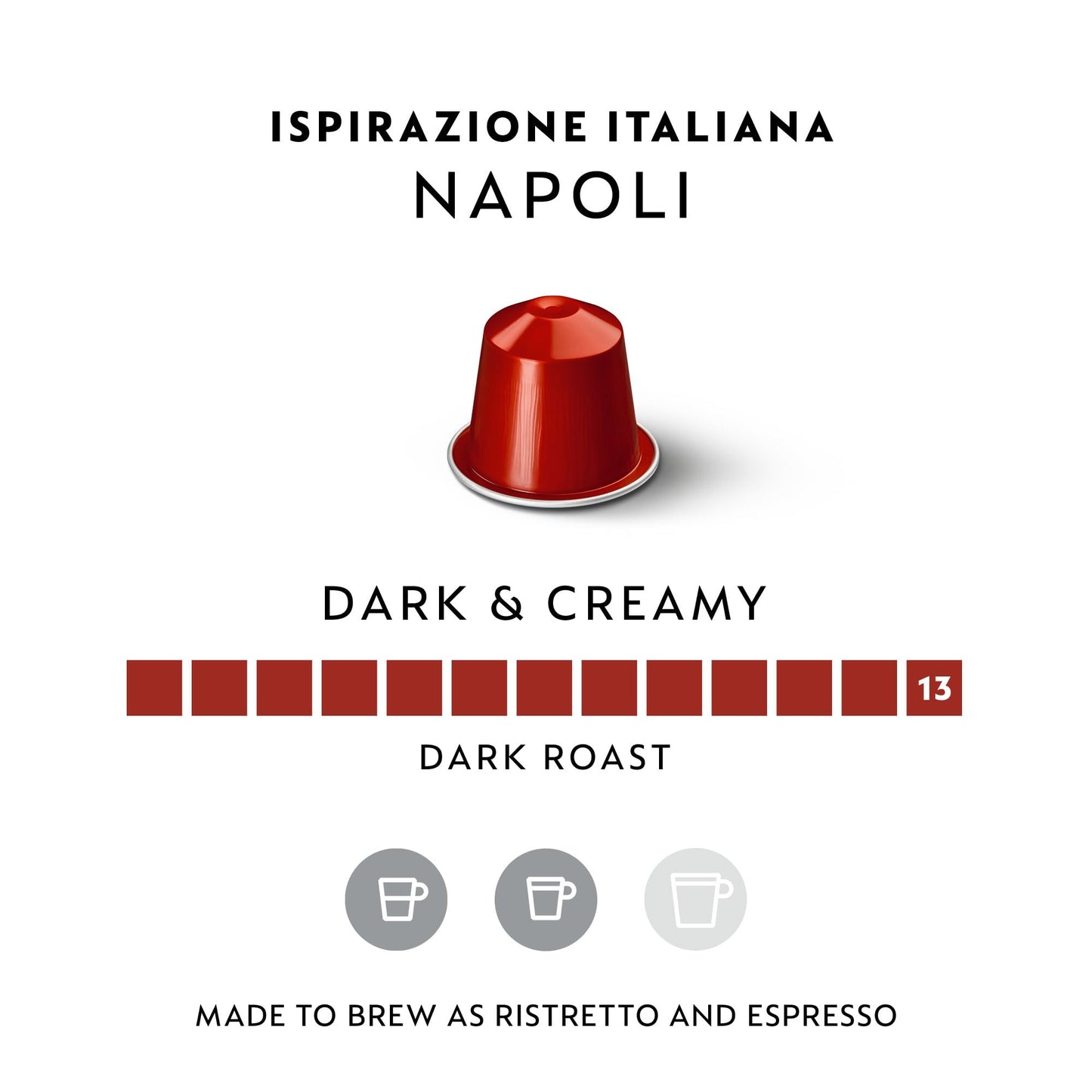 Nespresso Original Line Ispirazione Napoli Dark Roast Coffee Pods, 50 Count, Model TS0417-A700ML-M162