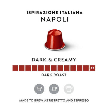 Nespresso Original Line Ispirazione Napoli Dark Roast Coffee Pods, 50 Count, Model TS0417-A700ML-M162