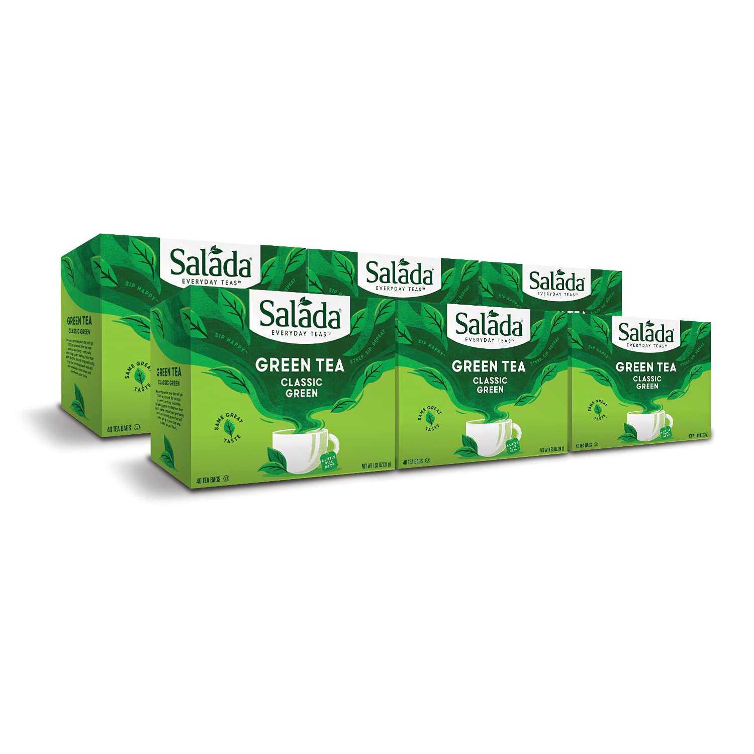 Salada Green Tea Classic, 40 Individually Wrapped Tea Bags, Pack of 6, Caffeinated, Naturally Flavored, Rich in Antioxidants