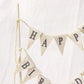Happy Birthday Cake Topper, Birthday Cake Bunting Topper Cake Topper Garland Handmade Food-Grade Safe Gender Neutral Party Decor