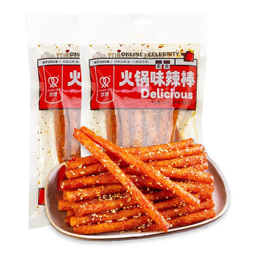 Fraunitsh Latiao Spicy Strips, Gluten-Free Chinese Snack, 3.6oz per Pack, Pack of 2