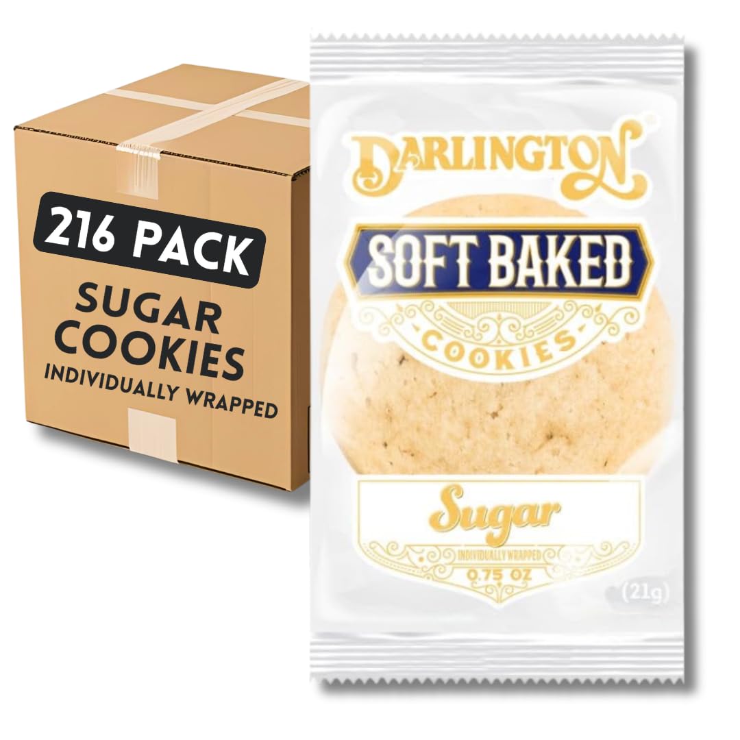 Soft Sugar Cookies, Individually Wrapped, Shelf-Stable, 0.75 oz Each, Just-Baked Taste, No Preservatives, Convenient Snack Pack 